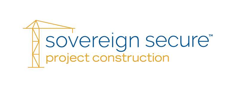 Sovereign Secure Construction Logo with an illustration of a cran